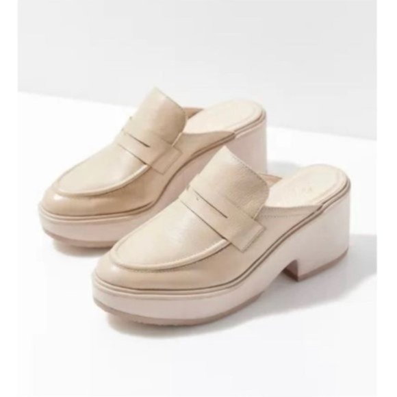 Matisse Footwear Kelly Platform Mule Oxford Cream Beige Minimalist Leather New 8 - Picture 2 of 13